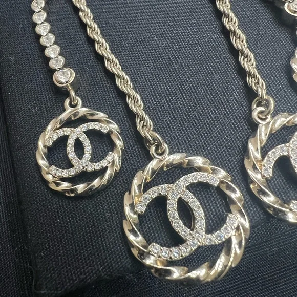 RARE CHANEL DOUBLE DANGLE EARRINGS - Picture 12 of 17